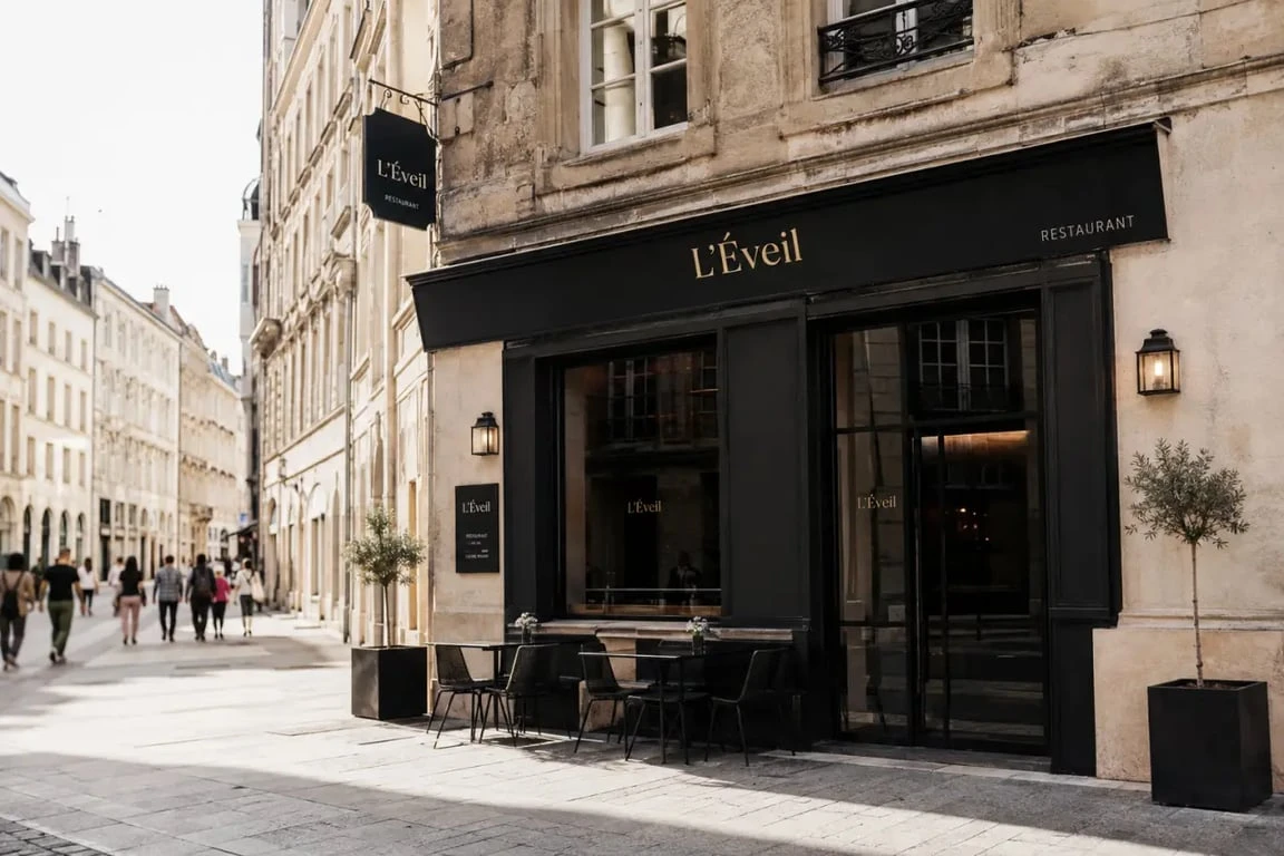 Restaurant l'eveil metz : façade du restaurant L’Éveil à Metz dans une rue centrale du centre-ville