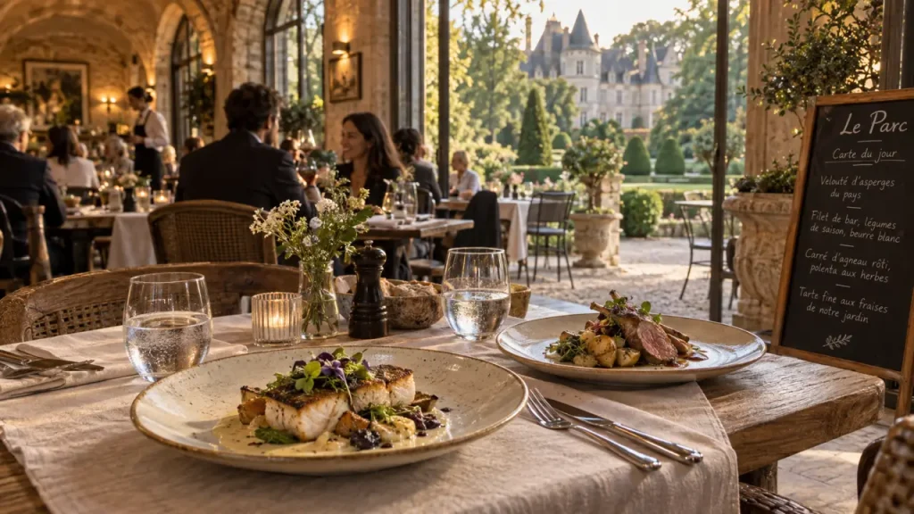 Restaurant du parc montigny les metz : salle voûtée et terrasse couverte
