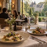 Restaurant du parc montigny les metz : salle voûtée et terrasse couverte