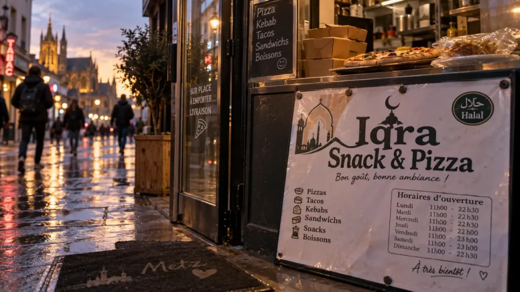 Restaurant iqra metz : vitrine et horaires à vérifier
