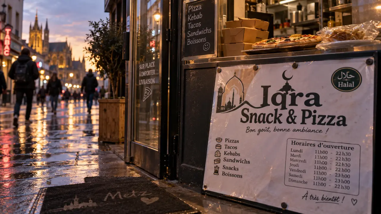 Restaurant iqra metz : vitrine et horaires à vérifier