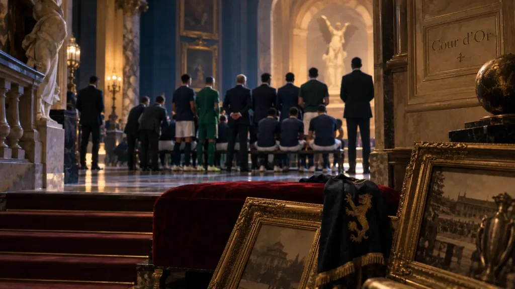 Le FC Metz pose pour sa photo officielle au musée de La Cour d’Or