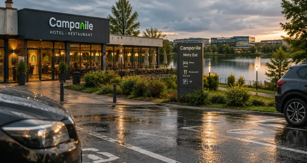 Hôtel restaurant campanile metz est technopole, vue sur le lac Symphonie